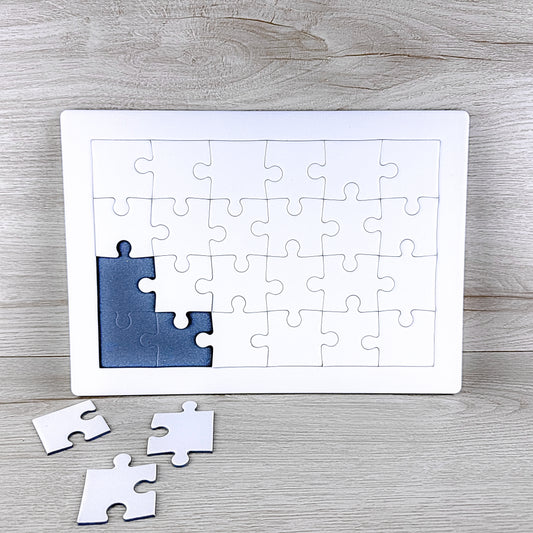 24 Pieces Blank Jigsaw Puzzles For Drawing Or Painting - Pack Of 10