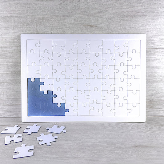 54 Pieces Blank Jigsaw Puzzles For Drawing Or Painting - Pack Of 5