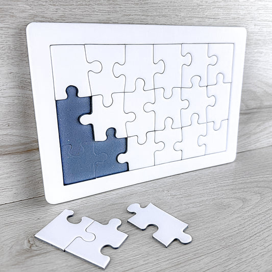 18 Pieces Blank Jigsaw Puzzles For Drawing Or Painting - Pack Of 15