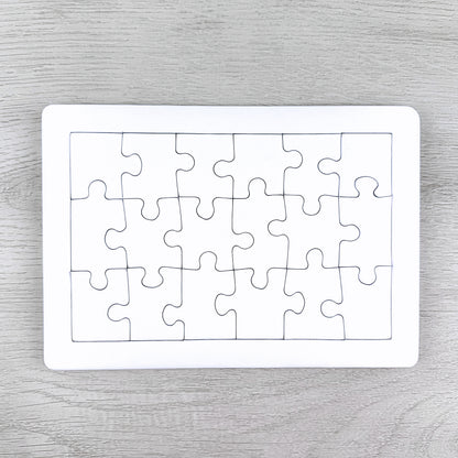 18 Pieces Blank Jigsaw Puzzles For Drawing Or Painting - Pack Of 15