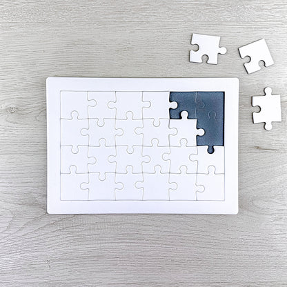 24 Pieces Blank Jigsaw Puzzles For Drawing Or Painting - Pack Of 10