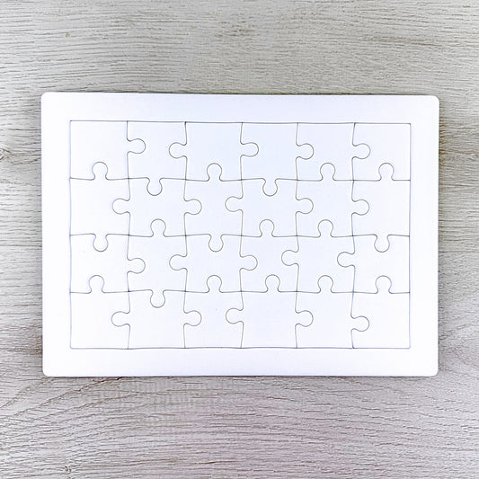 24 Pieces Blank Jigsaw Puzzles For Drawing Or Painting - Pack Of 10