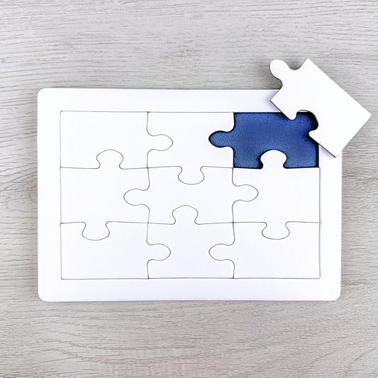9 Pieces Blank Jigsaw Puzzles For Drawing Or Painting - Pack Of 15