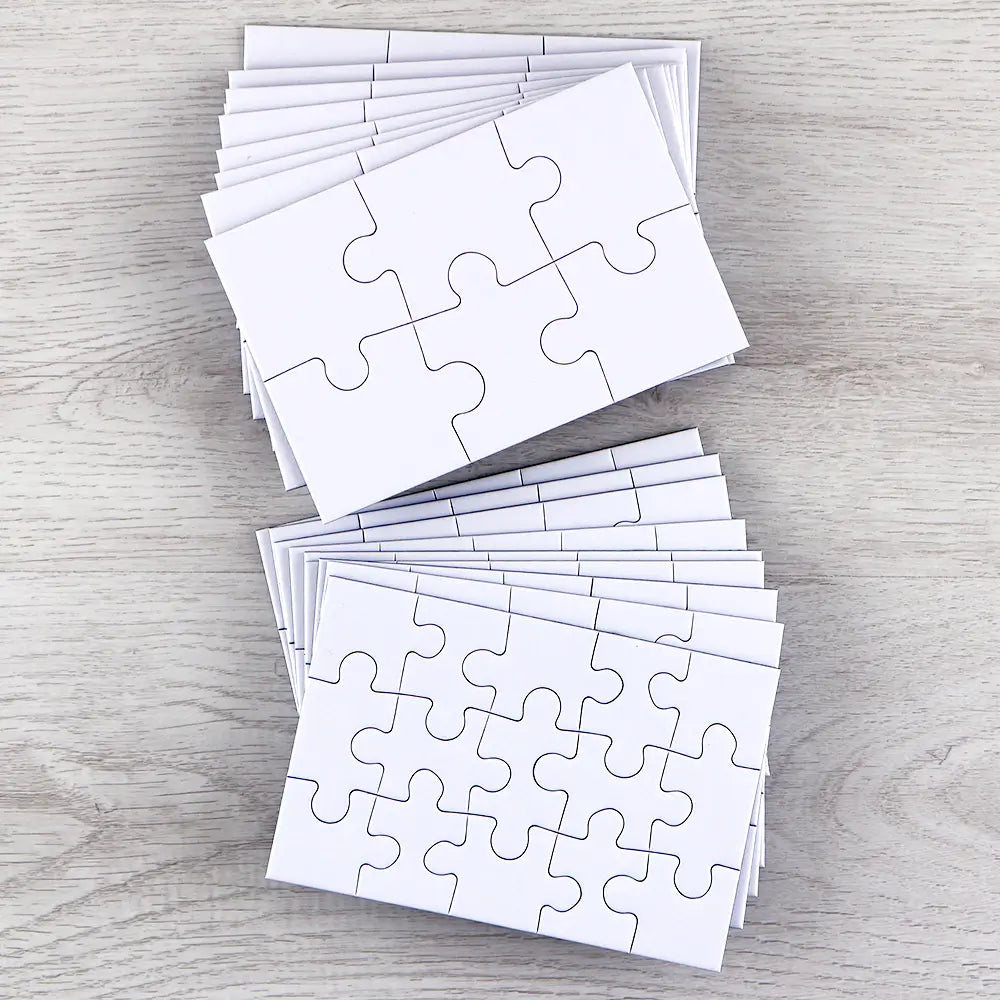 Blank Card Puzzles For Drawing, Painting Or Writing. Pack of 10